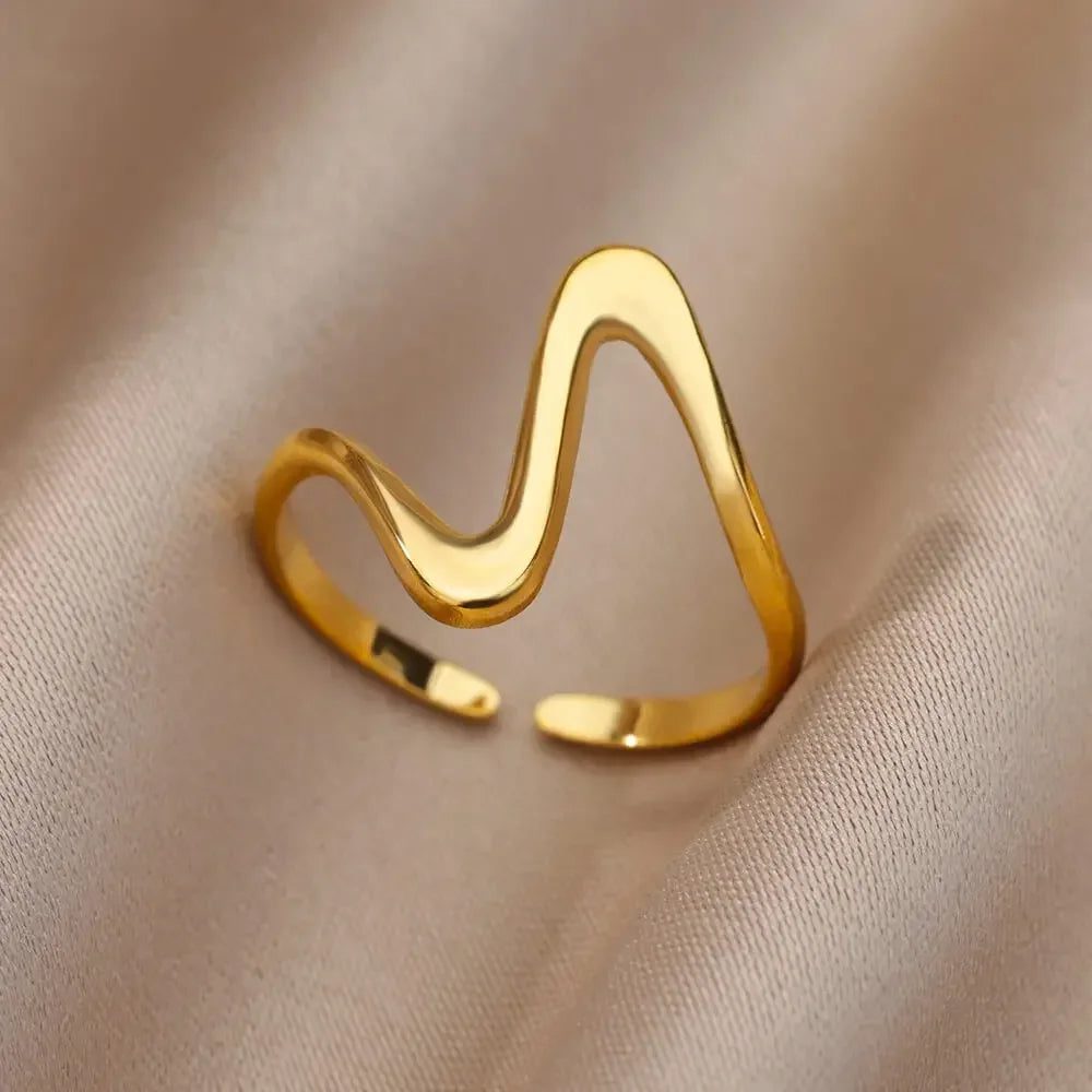 Waterproof Aesthetic Heart Gold Wedding Ring
