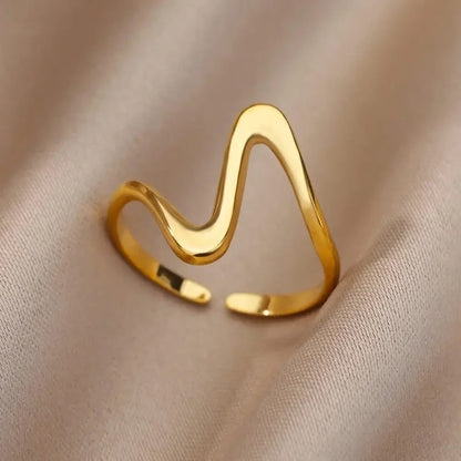 Waterproof Aesthetic Heart Gold Wedding Ring