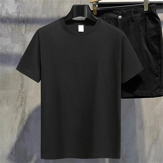 Men's Summer Cotton T-Shirt Solid Color
