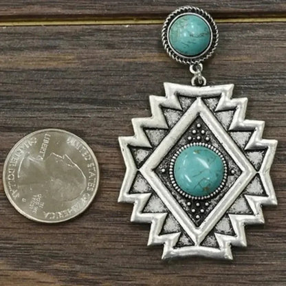 Turquoise Aztec Dangle Earrings for Women