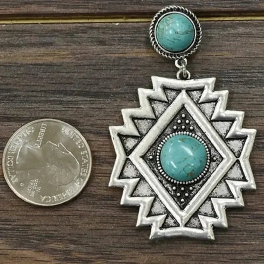 Turquoise Aztec Dangle Earrings for Women