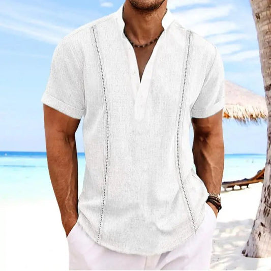 Men's Casual Summer Linen Short Sleeve Shirt