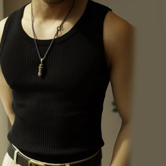 Men's Slim Ribbed Knit Tank Top