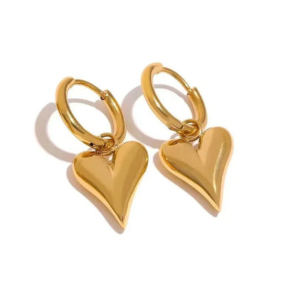 Waterproof Heart-Shaped Stainless Steel Stud Earrings