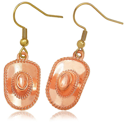 Vintage Cowboy Hat Dangle Earrings for Women