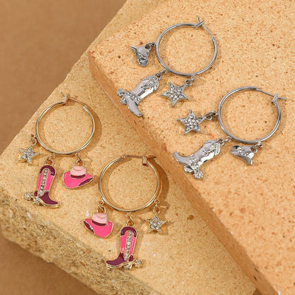 Western Cowboy Hat Boot Earrings for Women