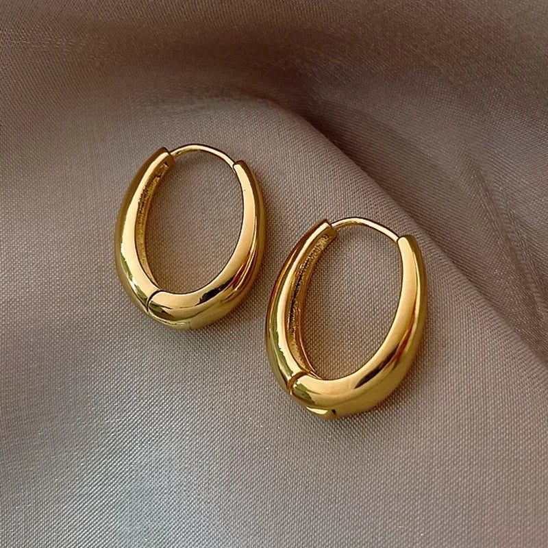 Vintage Stainless Steel Hoop Earrings for Women