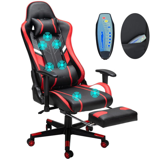 Ergonomic Gaming Chair with Adjustable Height Footrest