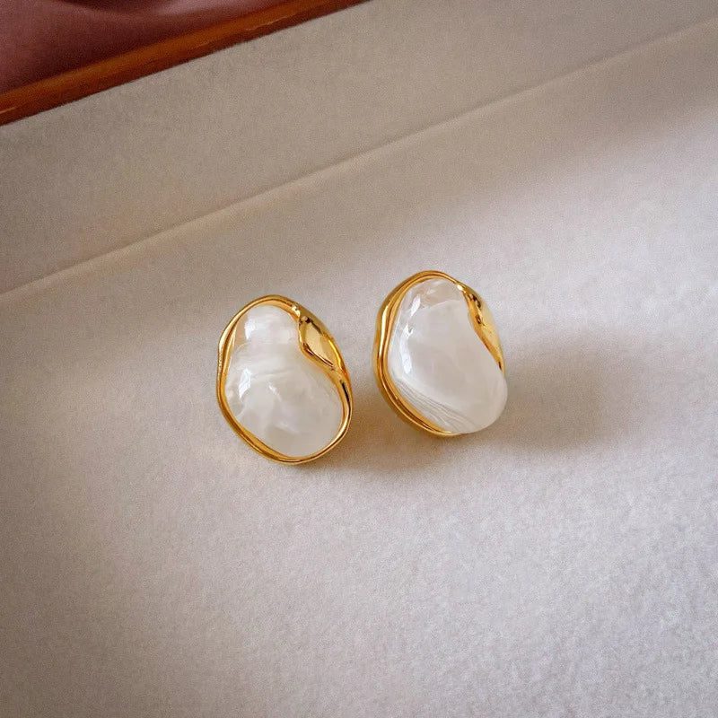 Amber Geometric Stud Earrings for Women