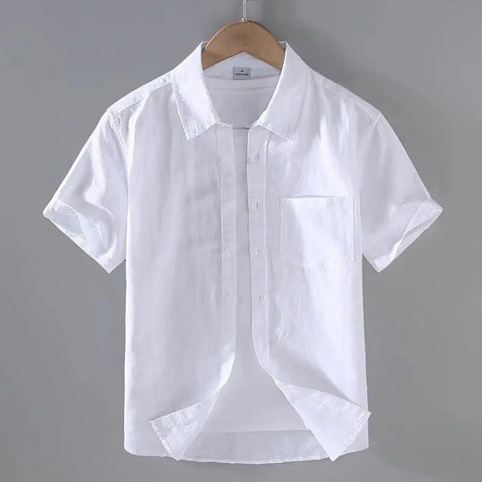 Men's Cotton Linen Short-Sleeved Summer Shirts