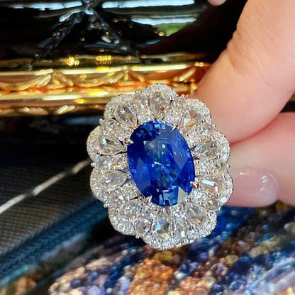 Elegant Blue Sapphire Sterling Silver Jewelry Set