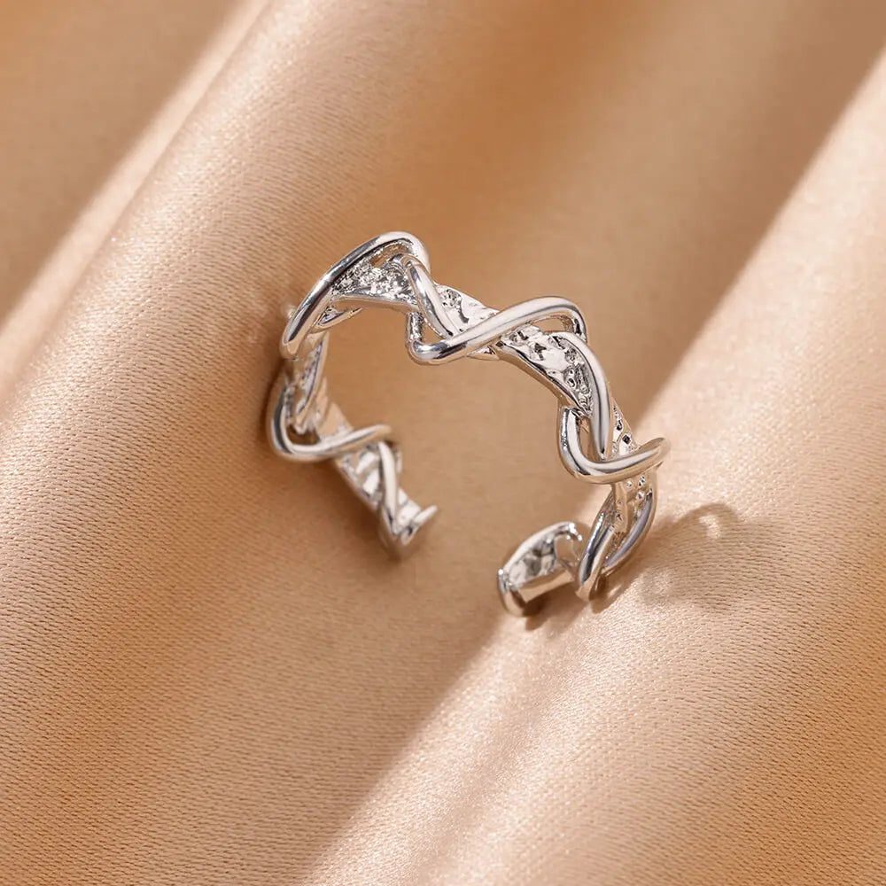 Vintage Gold Adjustable Stainless Steel Rings