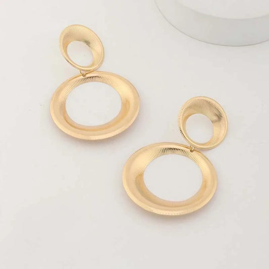 Vintage Gold Geometric Dangle Earrings for Women