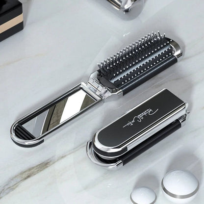 Portable Mini Hair Brush with Mirror