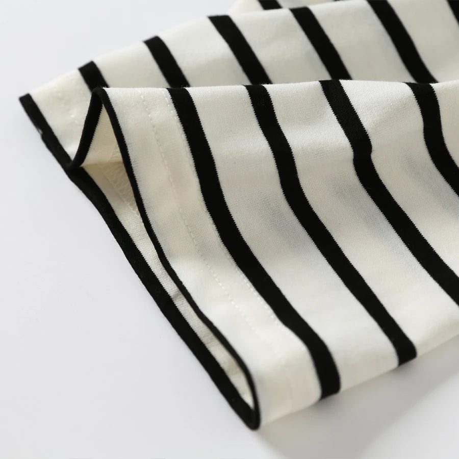 Summer Striped Cotton T-Shirts for Women