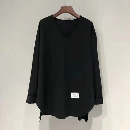 Trendy Oversized V-Neck Cotton T-Shirts for Women