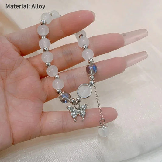 Vintage Y2K Pearl Bead Pentagram Bracelet