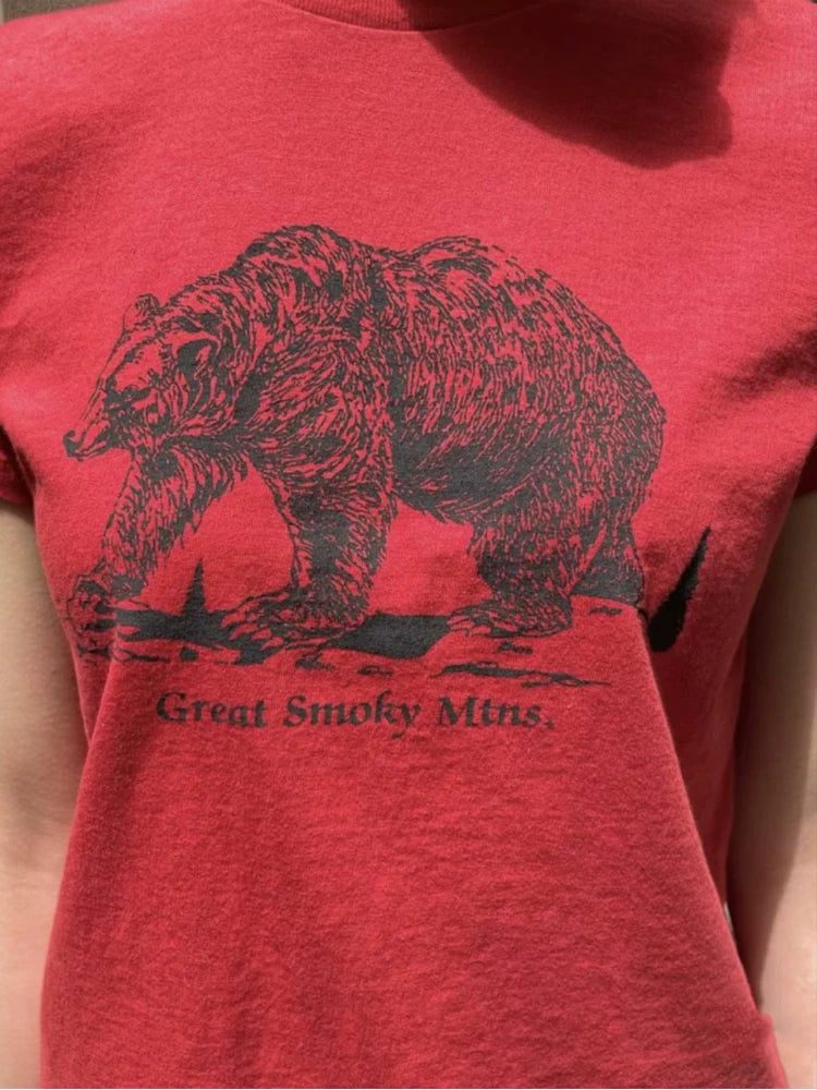 Vintage Red Cotton T-Shirts for Women