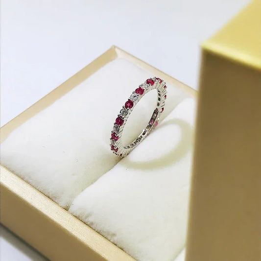 925 Sterling Silver Sapphire Ruby Moissanite Rings