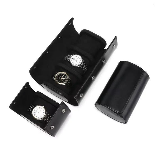 Luxury Leather Watch Roll Travel Case Pouch