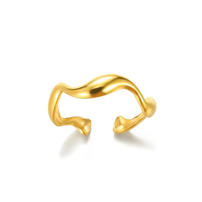 Vintage Gold Adjustable Stainless Steel Rings