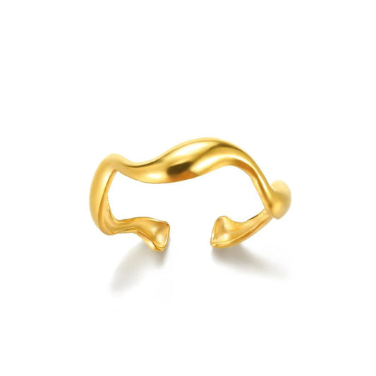 Vintage Gold Adjustable Stainless Steel Rings
