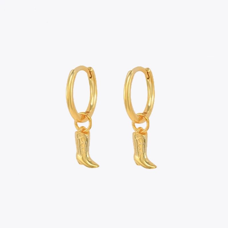 925 Sterling Silver Cowboy Boots Earrings Jewelry