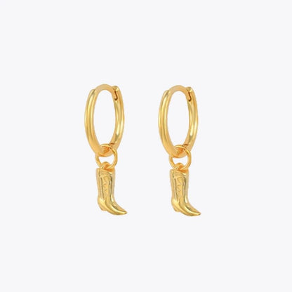 925 Sterling Silver Cowboy Boots Earrings Jewelry