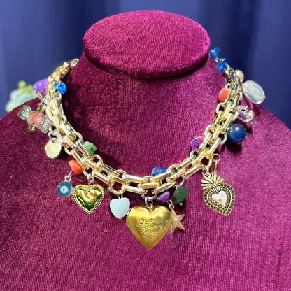 Chunky Cherry Pendant Necklace with Pearls