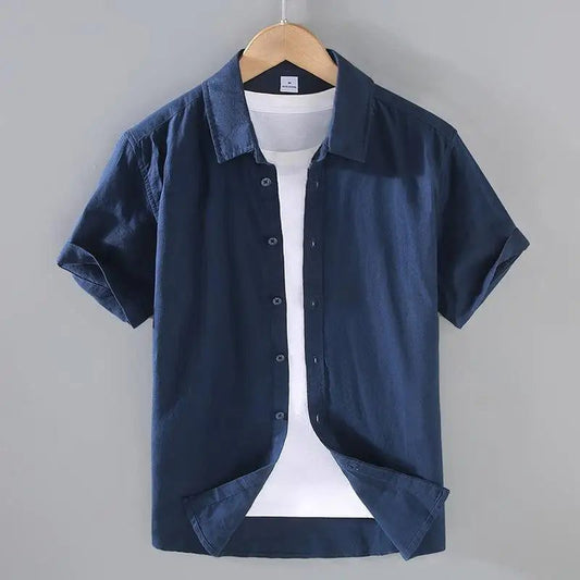 Men's Cotton Linen Short-Sleeved Summer Shirts