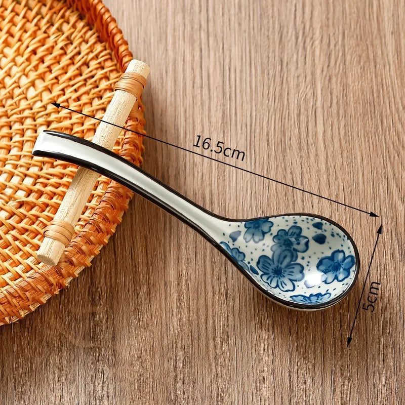 Stylish Japanese Ceramic Soup Spoons Set