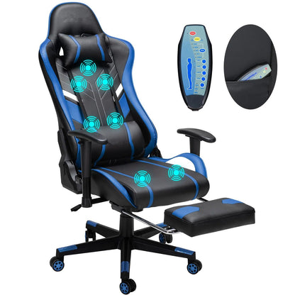 Ergonomic Gaming Chair with Adjustable Height Footrest