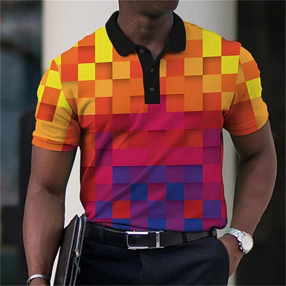 Men's 3D Print Golf Polo Shirt