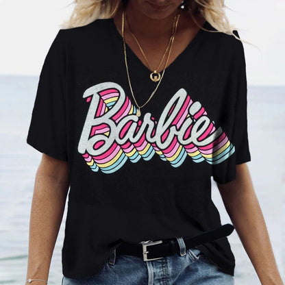 Classic Pink V-Neck T-Shirt for Women