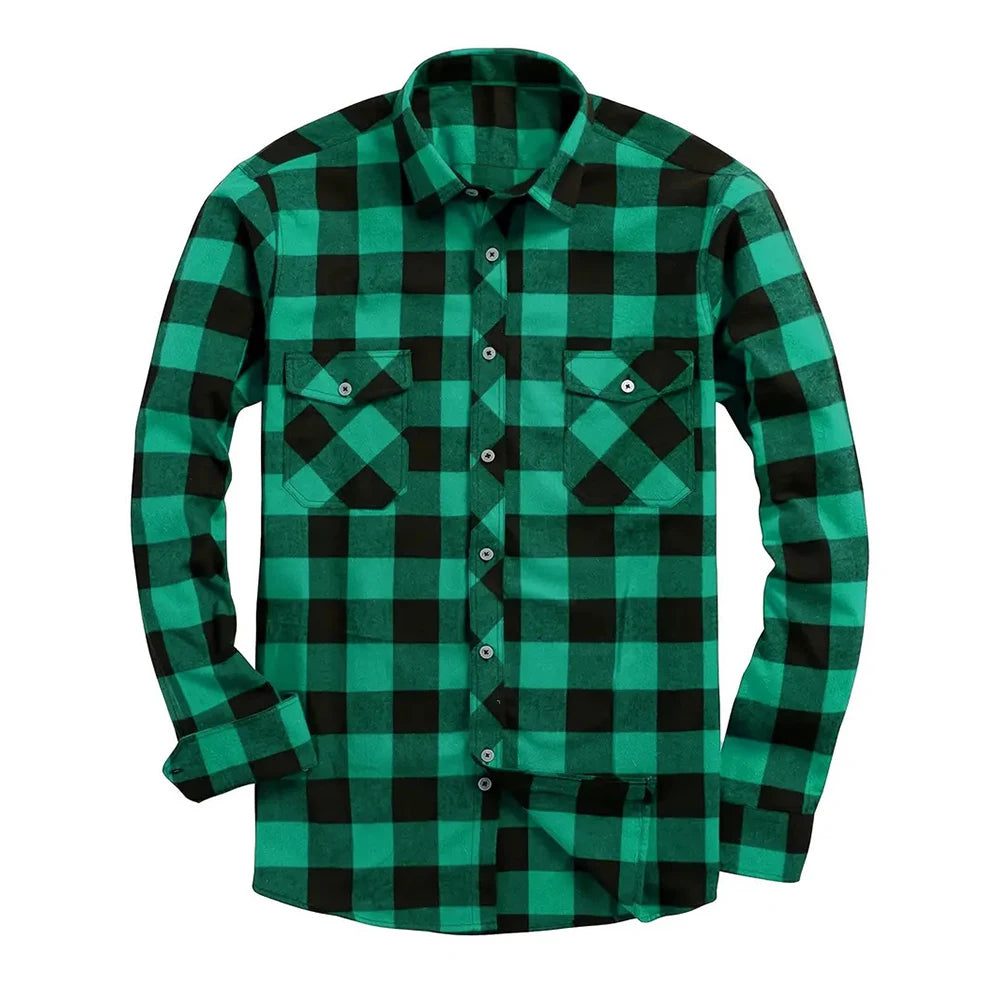 Men's Long Sleeve Plaid Flannel Shirt