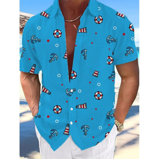 Men's 3D Print Hawaiian Casual Summer Shirt
