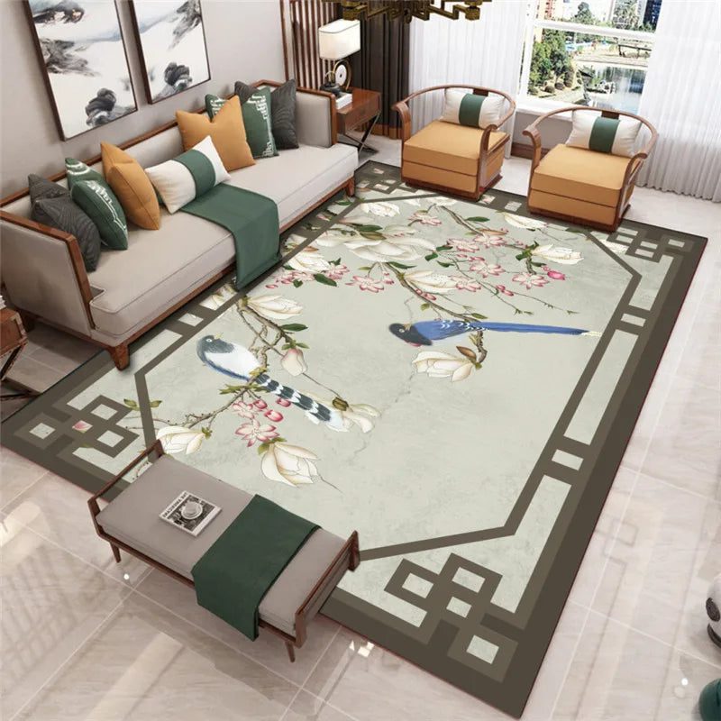Large Non-Slip Chinese Carpet for Living Room