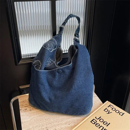 2024 Large Denim Shoulder Bags for Women