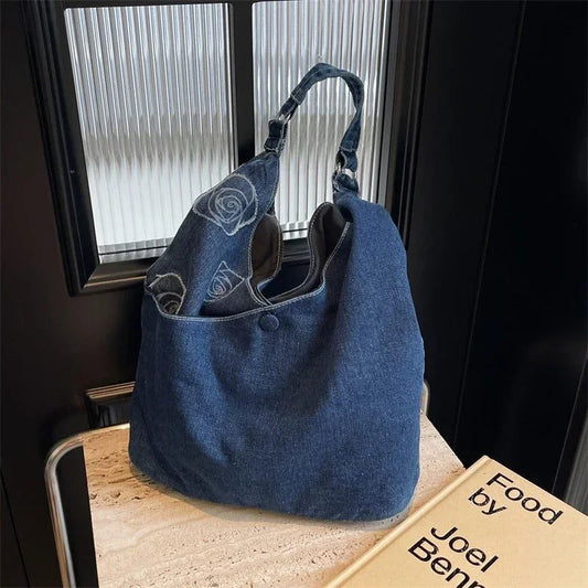 2024 Large Denim Shoulder Bags for Women