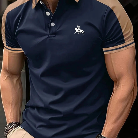 Vintage 3D Printed Polo Shirt for Men