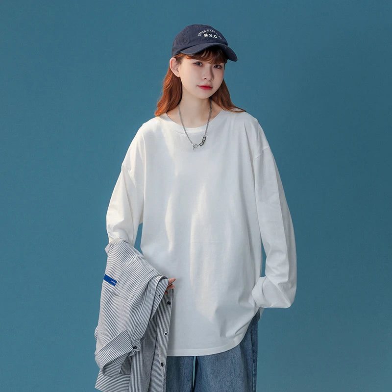 Trendy Long Sleeve Cotton T-Shirts for Women