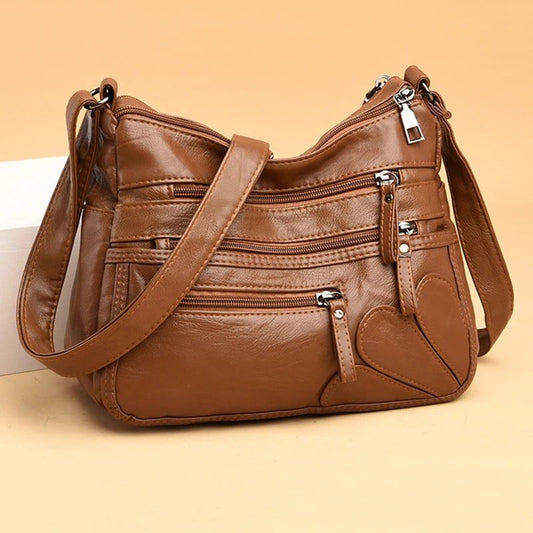 Luxury Vintage Soft Leather Crossbody Handbag