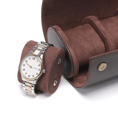 Classic Leather Watch Travel Case Organizer
