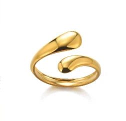 Vintage Gold Adjustable Stainless Steel Rings