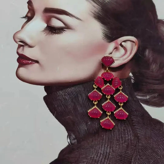 Vintage Western Gothic Crystal Tassel Earrings