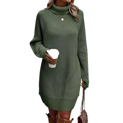 Women’s Turtleneck Sweater Dress Warm Knitwear