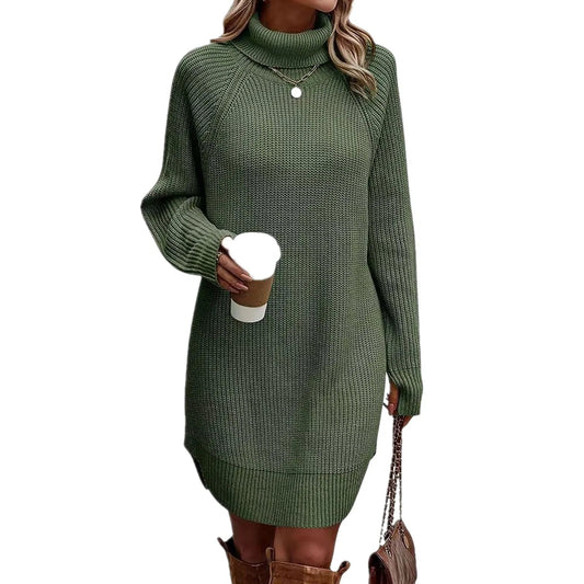 Women’s Turtleneck Sweater Dress Warm Knitwear