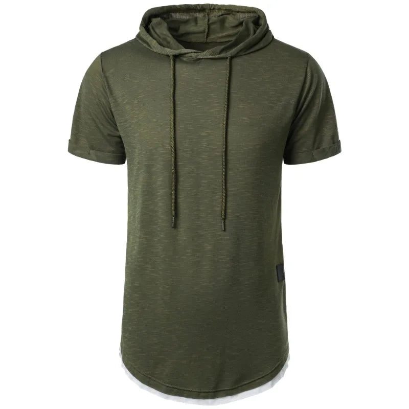 Lightweight Men's Short Sleeve Hoodie T-shirt