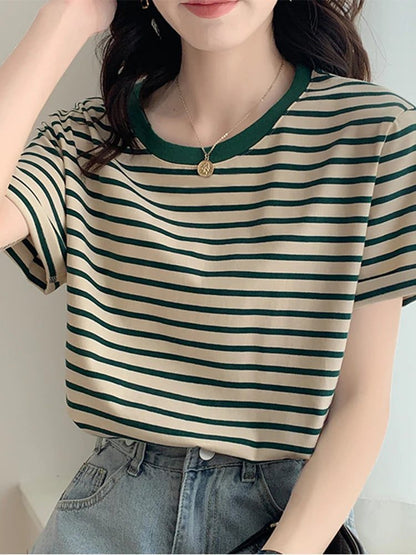 2024 Summer Women’s Striped Long Sleeve Tee