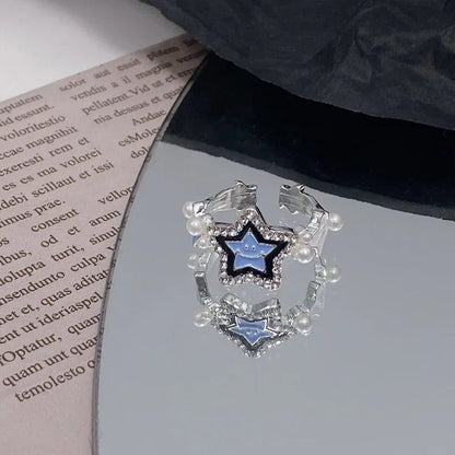 Vintage Irregular Cross Star Adjustable Couple Ring